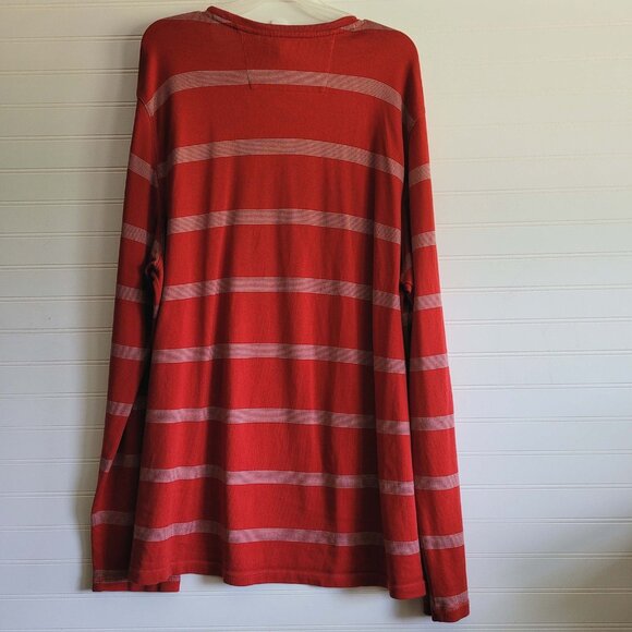 Banana Republic Sweater Mens Large Red Striped Long Sleeve Pullover Cotton Blend - Picture 5 of 8